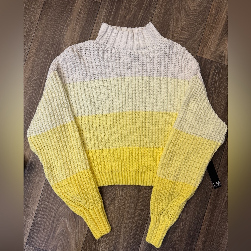 My Michelle women's yellow ombré cowl neck sweater